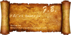 Füri Beatrix névjegykártya
