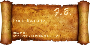 Füri Beatrix névjegykártya
