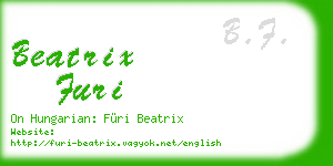 beatrix furi business card